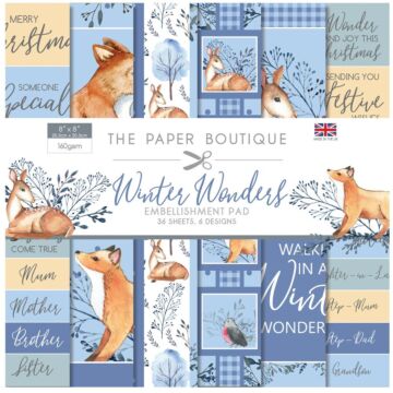 The Paper Boutique Embellishments Pad 8"X8" 36/Pkg Winter Wonders, 6 Designs