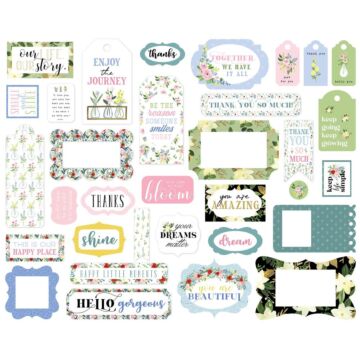 Carta Bella Cardstock Ephemera 33/Pkg Frames & Tags, Flora No. 4