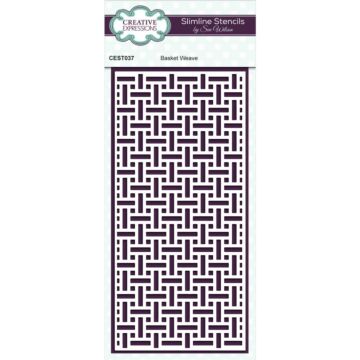 Creative Expressions Slimline Stencil By Sue Wilson Basket Weave
