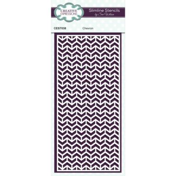 Creative Expressions Slimline Stencil By Sue Wilson Chevron