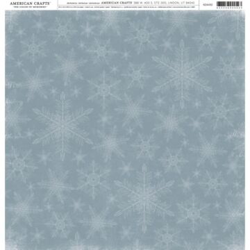 American Crafts Patterned Single-Sided Cardstock 12"X12" Snowflakes