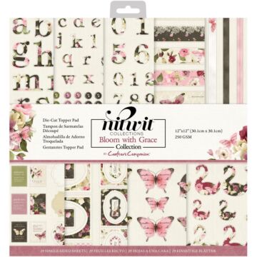 Crafter's Companion Nitwits Die-Cut Topper Pad 12"X12" Bloom With Grace