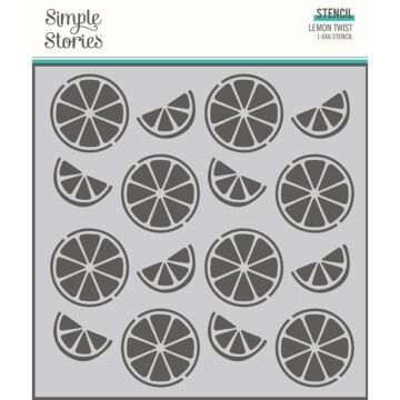 Simple Stories Simple Vintage Lemon Twist Stencil 6"X6" Lemon Twist