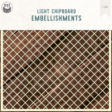 P13 Light Chipboard Decoration Base 6"X6" Lattice Background Medium