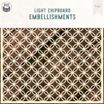 P13 Light Chipboard Decoration Base 6"X6" Circle Link Background Large