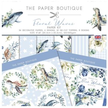 The Paper Boutique Paper Kit 8"X8" Floral Waves