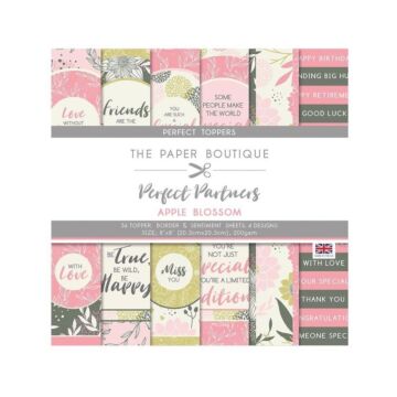 The Paper Boutique Perfect Partners Paper Pad 8"X8" 36/Pkg Apple Blossoms Toppers