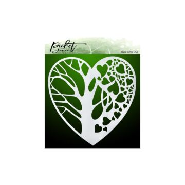 Picket Fence Studios Stencil 6"X6" Tree Of Hearts
