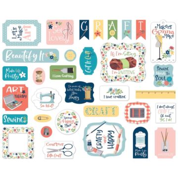 Carta Bella Cardstock Ephemera 33/Pkg Icons, Craft & Create