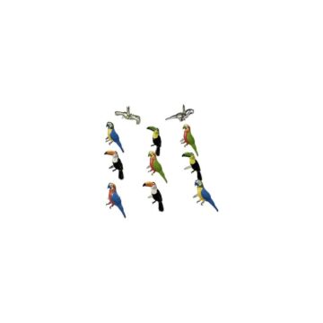Eyelet Outlet Shape Brads 12/Pkg Tropical Bird