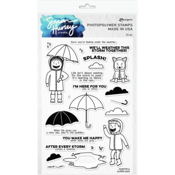 Simon Hurley create. Cling Stamps 6"X9" Puddle Pals
