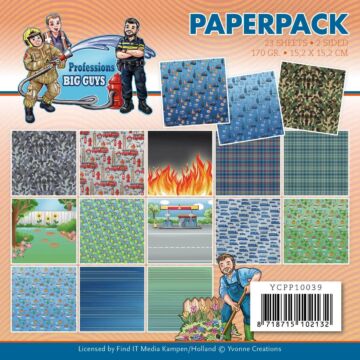 Find It Trading Yvonne Creations Paper Pack 6"X6" 23/Pkg Big Guys Professions, Double-Sided