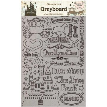Stamperia Greyboard Cut-Outs A4 2mm Thick Castle, Sleeping Beauty (Discontinued)