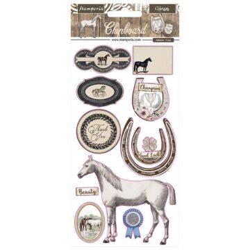Stamperia Adhesive Chipboard 6"X12" Romantic Horses