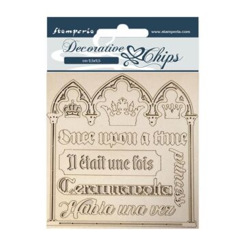 Stamperia Decorative Chips 5.5"X5.5" Quotes, Sleeping Beauty