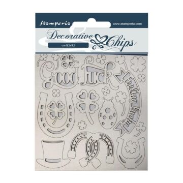 Stamperia Decorative Chips 5.5"X5.5" Good Luck, Romantic Horses