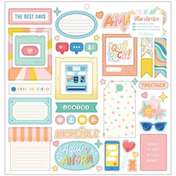 Odeb Marshall Fantastico Chipboard Stickers 12"X12" Icons & Phrase