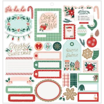 Crate Paper - Busy Sidewalks Chipboard Stickers 12"X12" Icons & Phrase