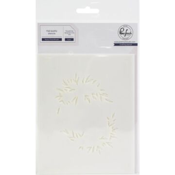 Pinkfresh Studio Stencils 4.25"X5.25" 5/Pkg Rustic Floral Wreath