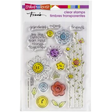 Stampendous Perfectly Clear Stamps Button Blossoms