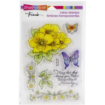 Stampendous Perfectly Clear Stamps Tranquil Rose Frame