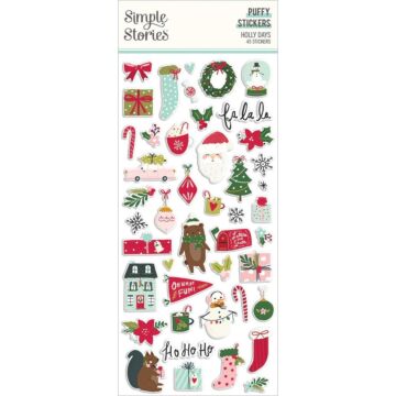 Simple Stories Holly Days Puffy Stickers 45/Pkg