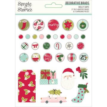 Simple Stories Holly Days Decorative Brads