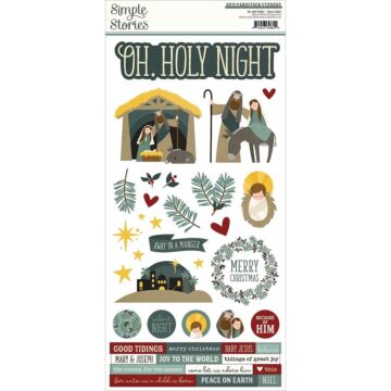 Simple Stories - Oh, Holy Night Cardstock Stickers 6"X12"