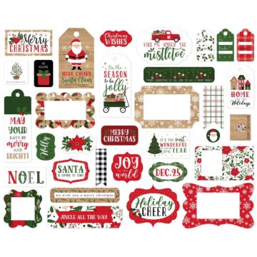 Echo Park Cardstock Ephemera 33/Pkg Frames & Tags, Jingle All The Way