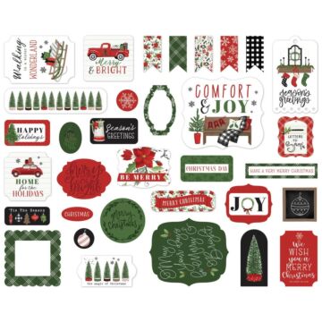 Carta Bella Cardstock Ephemera 33/Pkg Icons, Home For Christmas