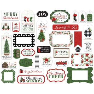 Carta Bella Cardstock Ephemera 33/Pkg Frames & Tags, Home For Christmas