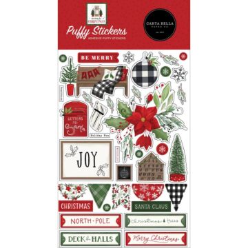 Carta Bella Home For Christmas Puffy Stickers