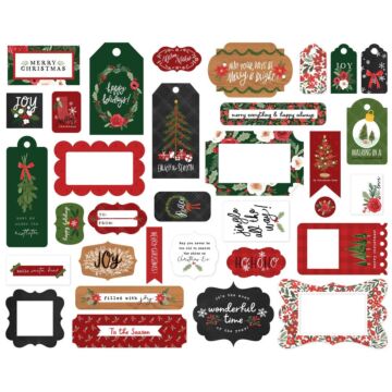 Carta Bella Cardstock Ephemera 33/Pkg Frames & Tags, Happy Christmas