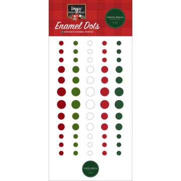 Carta Bella Adhesive Enamel Dots 60/Pkg Happy Christmas