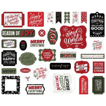 Echo Park Cardstock Ephemera 33/Pkg Icons, Salutations Christmas