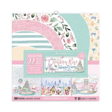 Stamperia Single-Sided Paper Pad 12"X12" 22/Pkg Christmas Rose, 22 Designs/1 Each