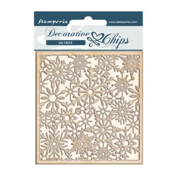 Stamperia Decorative Chips 5.5"X5.5" Snowflakes, Winter Tales