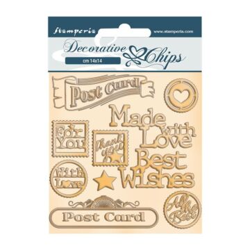 Stamperia Decorative Chips 5.5"X5.5" Postcard, Romantic Christmas