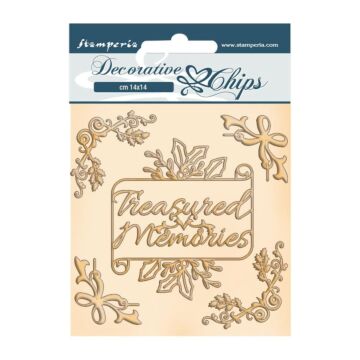 Stamperia Decorative Chips 5.5"X5.5" Memories, Romantic Christmas