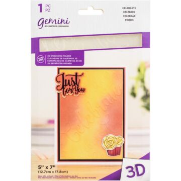 Gemini 3D Embossing Folder 5"X7" Celebrate