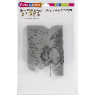 Stampendous House Mouse Cling Stamp Apple Snack