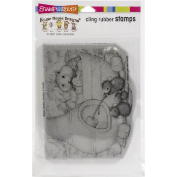 Stampendous House Mouse Cling Stamp Chiminea Roast