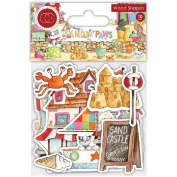 Craft Consortium Laser-Cut Wooden Shapes 10/Pkg Sandy Paws