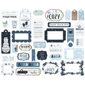 Echo Park Cardstock Ephemera 33/Pkg Frames & Tags, Winter
