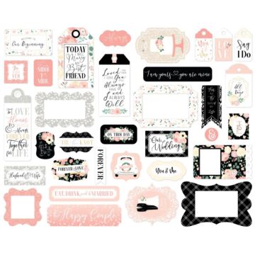 Echo Park Cardstock Ephemera 33/Pkg Frames & Tags, Wedding