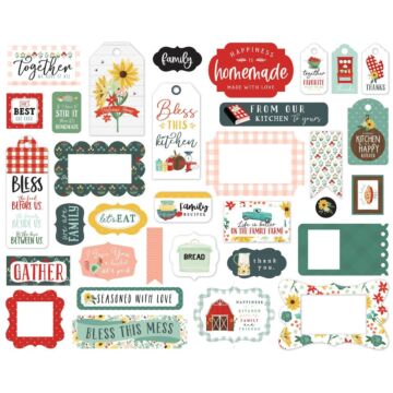 Carta Bella Cardstock Ephemera 33/Pkg Frames & Tags, Sunflower Market