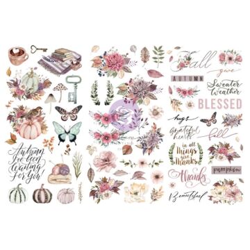 Hello Pink Autumn Rub-On Transfers 6"X12" 3/Sheets
