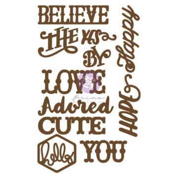 Prima Marketing Laser Cut Chipboard Loved & Adored, 11/Pkg