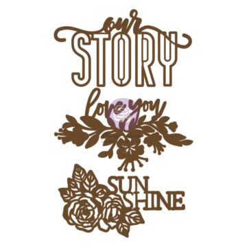Prima Marketing Laser Cut Chipboard Our Story, 3/Pkg