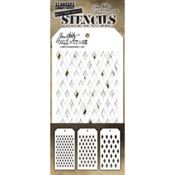 Tim Holtz Layered Stencil Set 3/Pkg Shifter Harlequin